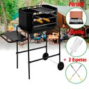 Ver imagem 3 de Churrasqueira Móvel com Rodinhas Grill Machine Preta Portátil
