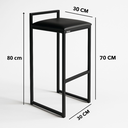 Ver imagem 2 de Kit 4 Banqueta Metal Alta Balcão Área Gourmet Bancada Cozinha Bistrô Moderno Couro Sintético