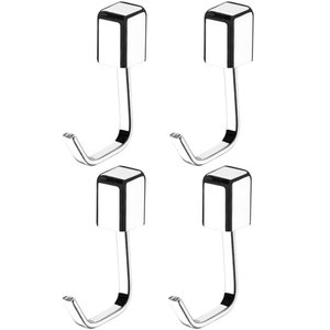 4 Ganchos Multiuso Cromados Suportes Toalheiros Porta Toalhas Vassouras Banheiro Lavanderia