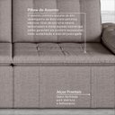 Ver mais imagens de Sofá Cama Casal Retrátil Reclinável 3 Lugares Linho Castor Palmeira 200cm CabeCasa MadeiraOriginals
