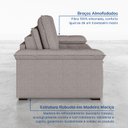 Ver imagem 6 de Sofá Cama 3 Lugares Retrátil Reclinável 2,00m Linho com Molas Palmeira CabeCasa MadeiraOriginals