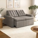 Ver imagem 2 de Sofá Cama 3 Lugares Retrátil Reclinável 2,00m Linho com Molas Palmeira CabeCasa MadeiraOriginals