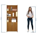 Ver imagem 6 de Conjunto para Escritório 1 Mesa de Canto 2 Armários Altos Freijó Notável Móveis