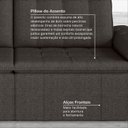 Ver imagem 7 de Sofá Cama 3 Lugares Retrátil Reclinável 200cm Linho com Molas Palmeira CabeCasa MadeiraOriginals Gra