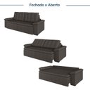 Ver imagem 5 de Sofá Cama 3 Lugares Retrátil Reclinável 200cm Linho com Molas Palmeira CabeCasa MadeiraOriginals Gra