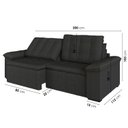 Ver imagem 4 de Sofá Cama 3 Lugares Retrátil Reclinável 200cm Linho com Molas Palmeira CabeCasa MadeiraOriginals