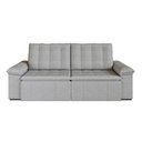 Ver imagem 4 de Sofá Cama Casal Retrátil e Reclinável 3 Lugares Linho Cinza Palmeira 200cm CabeCasa MadeiraOriginals
