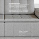 Ver imagem 7 de Sofá Cama 3 Lugares Retrátil Reclinável 2,00m Linho com Molas Palmeira CabeCasa MadeiraOriginals