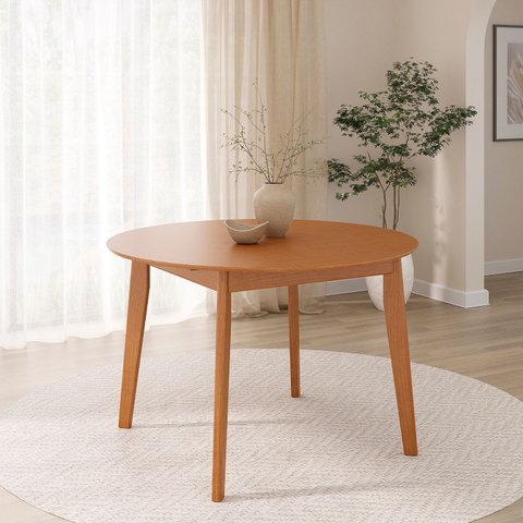 Mesa Extensível Redonda de 160cm Tarsila CabeCasa MadeiraOriginals Marrom/Champagne