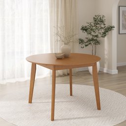 Mesa Extensível Redonda Madeira Maciça Tampo Laminado 6 Lugares Tarsila CabeCasa MadeiraMadeira - 1