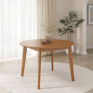 Mesa Extensível Redonda Madeira Maciça Tampo Laminado 6 Lugares Tarsila CabeCasa MadeiraMadeira