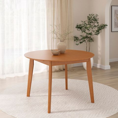Mesa Extensível Redonda de 160cm Tarsila CabeCasa MadeiraOriginals Marrom/Champagne