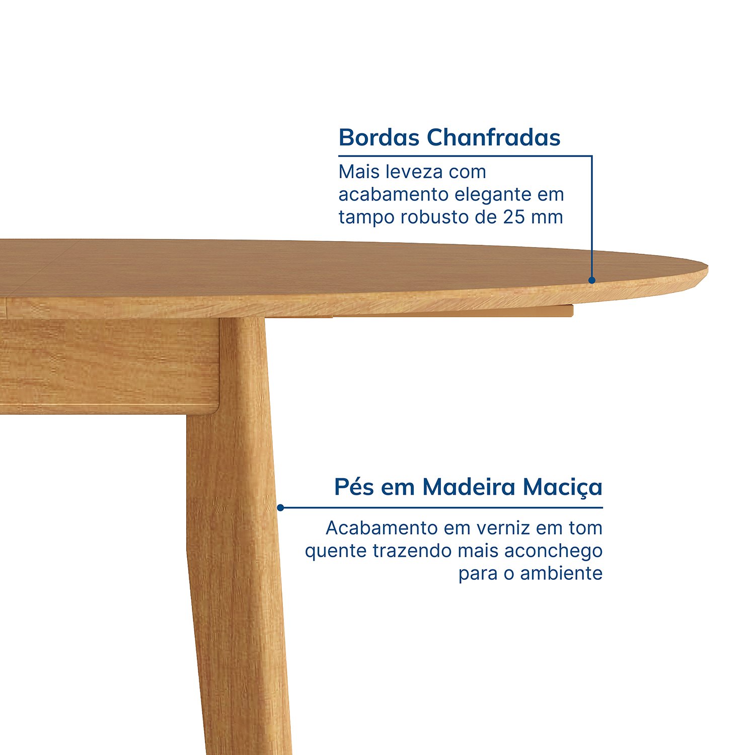 Mesa Extensível Redonda Madeira Maciça Tampo Laminado 6 Lugares Tarsila CabeCasa MadeiraMadeira - 4