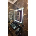 Ver imagem 4 de Espelho 4mm Iluminado 80x80 Led 3 Cores Inteligente Botão Touch Bluetooth Som Toca Musica