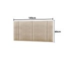 Ver imagem 2 de Cabeceira Estofada com Led Modulado Luxo Casal 140 Linho Bege