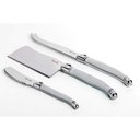 Ver imagem 3 de Conjunto de 3 Facas para Queijo Laguiole La Tour Luxo com Bandeja de Madeira- Cinza