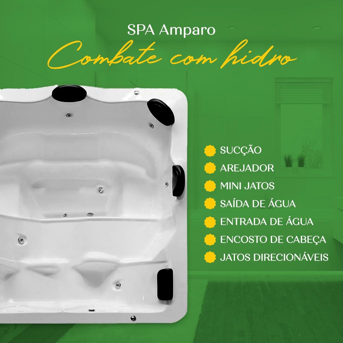 Spa Quadrado Amparo com Hidro em Acrílico Combate - 4