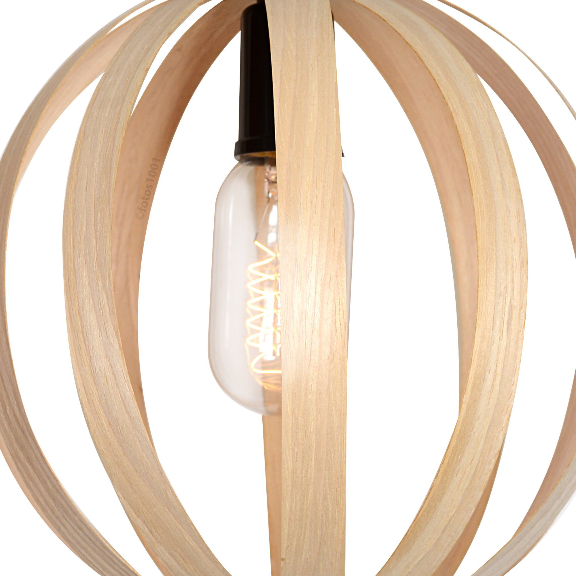Kit 2 Pendente Ultraleve Poptem Titônia Madeira branco lustre 21cm luminária teto interno quarto sal - 2
