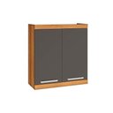 Ver imagem 1 de Armário Aéreo P- Cozinha Burguesa Premium C- 2 Portas 80cm Freijo-grafite - Nesher