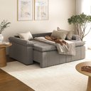 Ver imagem 3 de Sofá Cama Casal Retrátil e Reclinável 3 Lugares Linho Castor Palmeira 220cm CabeCasa MadeiraOriginals Madeiraoriginal