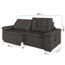 Ver imagem 4 de Sofá Cama Palmeira 3 Lugares Retrátil Reclinável 2,20m Linho com Molas CabeCasa MadeiraOriginals