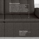 Ver mais imagens de Sofá Cama Casal Retrátil Reclinável 3 Lugares Linho Grafite Palmeira 220cm CabeCasa MadeiraOriginals