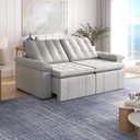 Ver imagem 2 de Sofá Cama Palmeira 3 Lugares Retrátil Reclinável 2,20m Linho com Molas CabeCasa MadeiraOriginals