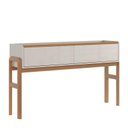 Ver imagem 3 de Aparador Moderno 2 Gavetas Pés Madeira 143cm Elegance Lukaliam Off Whte/jequitiba