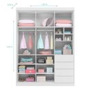Ver imagem 5 de Cômoda e Guarda Roupa Infantil Blenda Branco Acetinado - Phoenix Baby