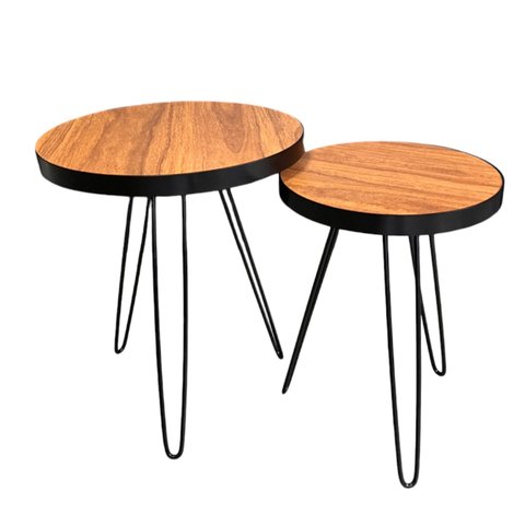 Conjunto Mesa Lateral Siena Cumaru BELI HOUSE Preto