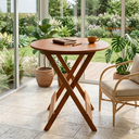 Ver imagem 4 de Mesa Redonda Dobrável em Madeira Maciça 70x70 Mel