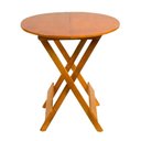 Ver imagem 2 de Mesa Redonda Dobrável em Madeira Maciça 70x70 Mel
