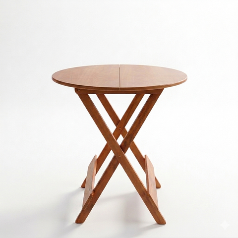 Mesa Redonda Dobrável em Madeira Maciça 70x70 Mel