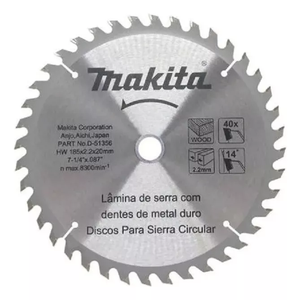 Disco de Serra Circular - 40 Dentes - 185mm X 20mm