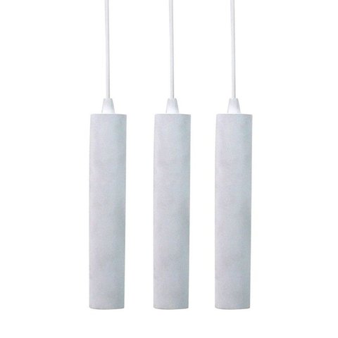 Kit 3x Pendente Tubo Cilindro Branco Alumínio Balcão Cozinha Mr11 + Lâmpadas Led 3000k Bivolt