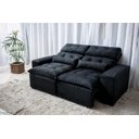 Ver imagem 3 de Sofá Retrátil e Reclinável 1,50m em Tecido Suede Preto