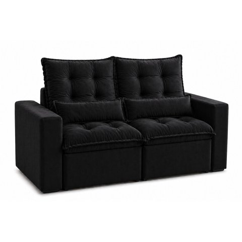 Sofá Retrátil e Reclinável 1,50m em Tecido Suede Preto