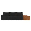 Ver imagem 6 de Sofá Ilha 3 Lugares Living 312cm Modulado para Sala Lary Veludo Preto K01 - D'Rossi