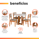 Ver imagem 6 de Conjunto Sala de Jantar Mesa Athenas Redonda 4 Cadeiras Santiago Dobuê