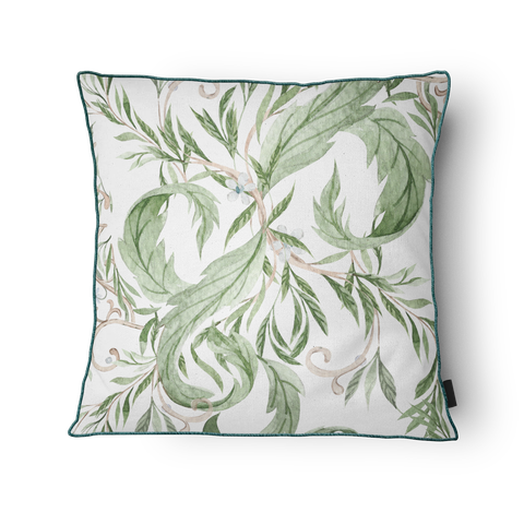 Kit 3 Capas de Almofada 43x43cm Microfibra Floral Arabesco Verde Clássico