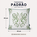Ver imagem 6 de Kit 3 Capas de Almofada 43x43cm Microfibra Floral Arabesco Verde Clássico