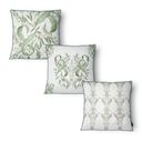 Ver imagem 4 de Kit 3 Capas de Almofada 43x43cm Microfibra Floral Arabesco Verde Clássico