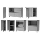 Ver mais imagens de Cozinha Modulada Nesher Rainha 21 Peças (6aéreos+6balcões+1ilha+8peças) C6p75 Nature/verde-