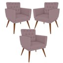Ver imagem 1 de Kit 3 Poltronas Nina com Capitone - Rosê