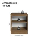 Ver imagem 2 de Balcão de Cozinha 70 cm 2 Portas Rustic/Cinza Lux Madesa