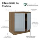 Ver imagem 3 de Balcão de Cozinha 70 cm 2 Portas Rustic/Cinza Lux Madesa