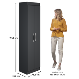 Guarda-roupa Multiuso Solteiro Compact Cinza - Direto Sim - 3