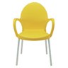 Cadeira Tramontina Grace Empilhável Amarelo em Polipropileno Pés Alumínio - 3