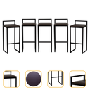 Ver imagem 1 de Kit 5 Banqueta Quadrada Preta para Balcão Ilha Cozinha Gourmet Bancada Piscina Bares Àrea de Lazer