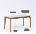 Ver imagem 6 de Conjunto de Sala de Jantar Mesa Ficus e 6 Cadeiras 160x80 Cadeiras Buriti - Madeira/Offwhite/Linho